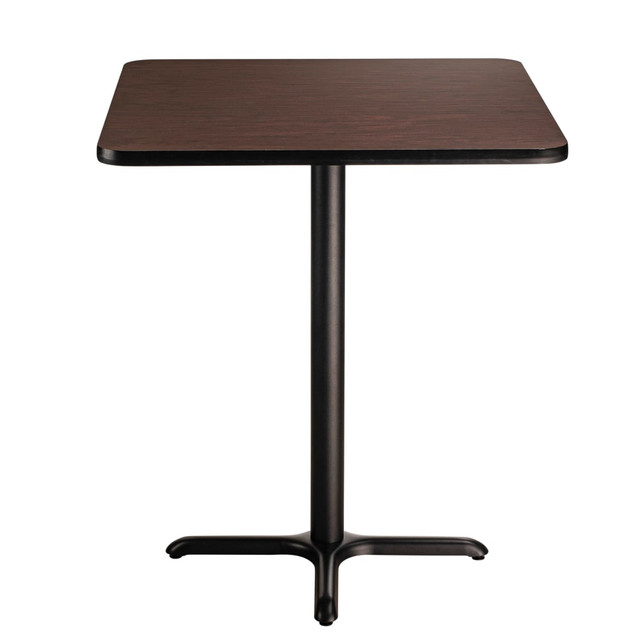 OKLAHOMA SOUND CORPORATION CT33636XDMY/1 National Public Seating Square Cafe Table, 30inH x 36inW x 36inD, Mahogany/Black