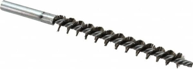 Schaefer Brush 43510 Double Stem/Single Spiral Tube Brush: 1/2" Dia, 6-1/4" OAL, Stainless Steel Bristles