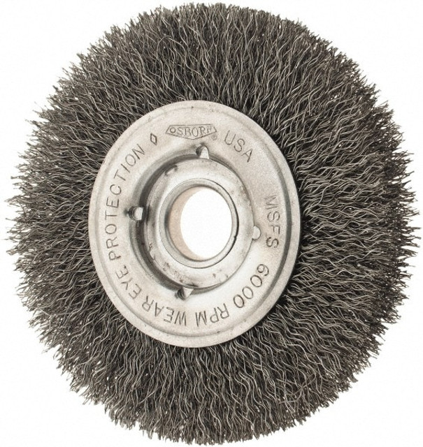 Osborn 0002140100 4" OD, 1/2 & 5/8" Arbor Hole, Crimped Steel Wheel Brush