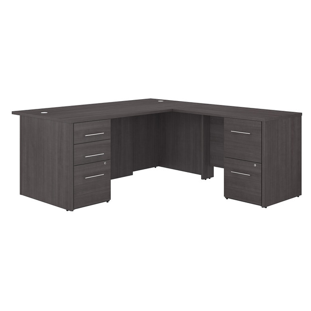 BUSH INDUSTRIES INC. OF5004SGSU Bush Business Furniture Office 500 72inW L-Shaped Executive Corner Desk With Drawers, Storm Gray, Standard Delivery