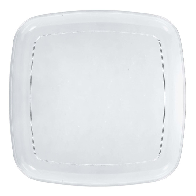 AMSCAN CO INC 437562.86 Amscan Plastic Square Platters, 14in x 14in, Clear, Pack Of 4 Platters