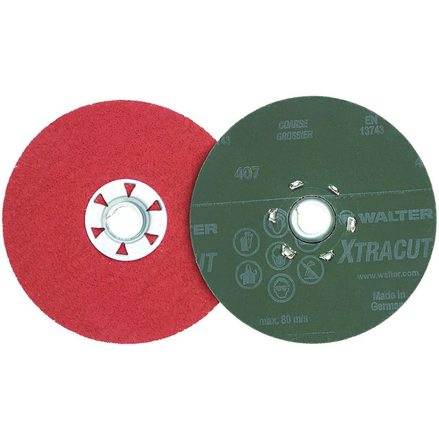 WALTER Surface Technologies 15A476 Quick Change Discs; Disc Diameter (Decimal Inch): 4-1/2 ; Abrasive Type: Coated ; Abrasive Material: Ceramic ; Grade: Coarse ; Attaching System: Type R ; Disc Color: Orange