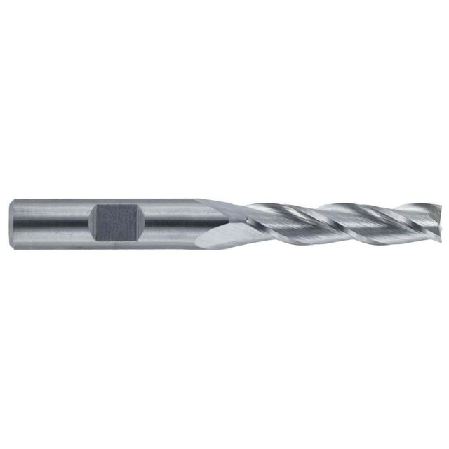 Melin Tool 12266 Square End Mill: 3/16'' Dia, 3/4'' LOC, 3/8'' Shank Dia, 2-5/8'' OAL, 3 Flutes, Cobalt