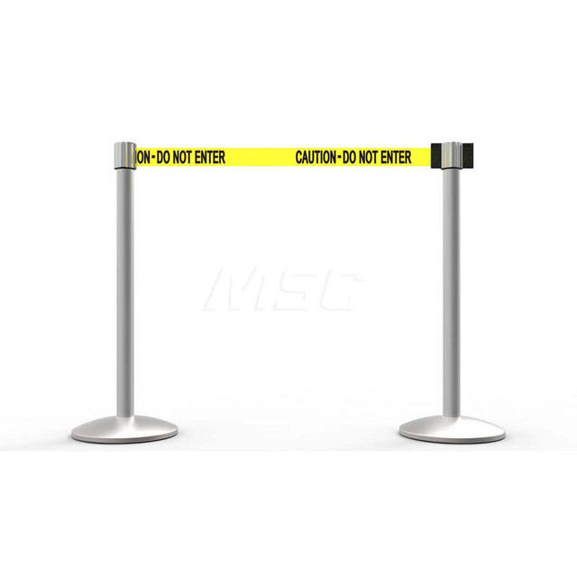 Banner Stakes AL6202M Free Standing Retractable Belt Barrier Post: 40" High, 2.4" Dia, Aluminum Post