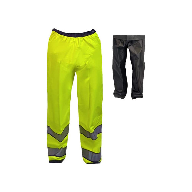 Louisiana Professional Wear 910EWTBY2X Rain Pants: Size 2XL, Black & Fluorescent Yellow, Polyurethane & Nylon