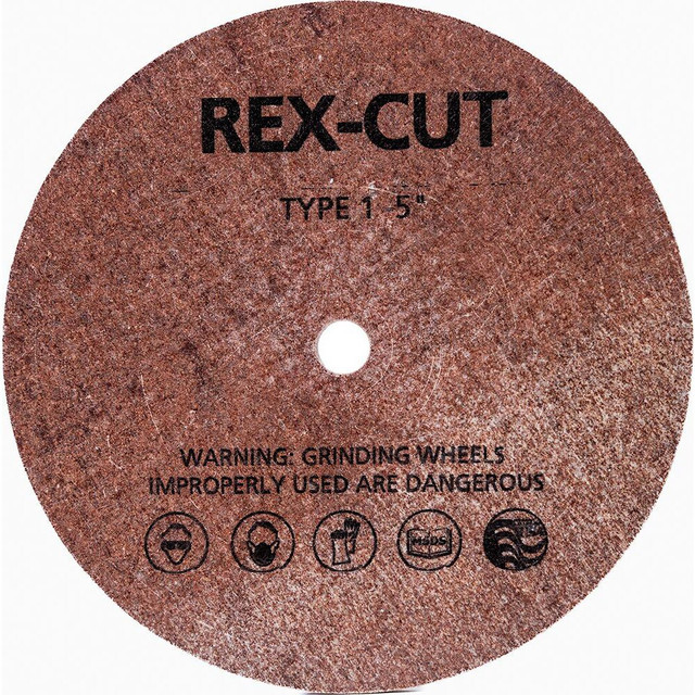 Rex Cut Abrasives 190048 Deburring Wheels; Wheel Diameter (Inch): 5 ; Face Width (Inch): 3/4 ; Center Hole Size (Inch): 1/2 ; Abrasive Material: Aluminum Oxide ; Grade: Medium ; Wheel Type: Type 1