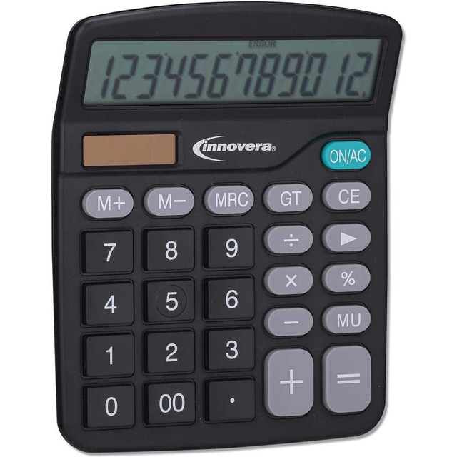 innovera IVR15923 Calculators; Type: Desktop; Number Of Displayed Digits: 12; Display Type: LCD; Color: Black; Print Speed: 1 Line per Second; Function: Calculation; Batteries Included: Yes; Display Size: 12mm; Width (Inch): 1.5 in; Width (Decimal In