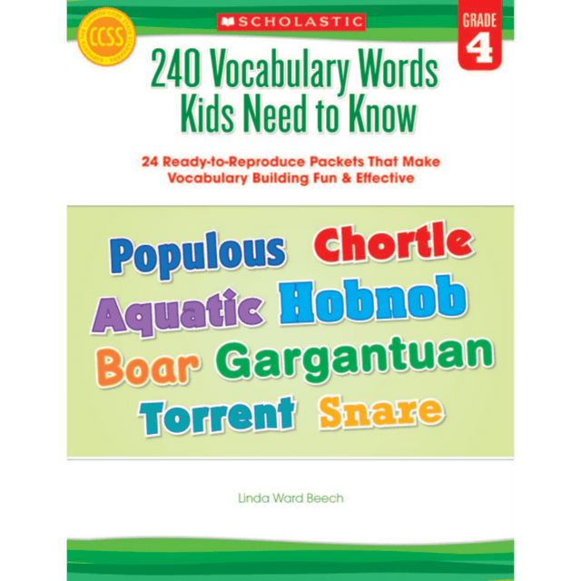 SCHOLASTIC INC Scholastic 9780545468640  240 Vocabulary Words Kids Need To Know, Grade 4