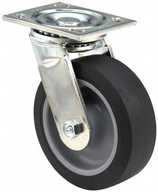 E.R. Wagner 1F8806C27000191 Swivel Top Plate Caster: Polyolefin, 6" Wheel Dia, 2" Wheel Width, 640 lb Capacity, 7-1/2" OAH