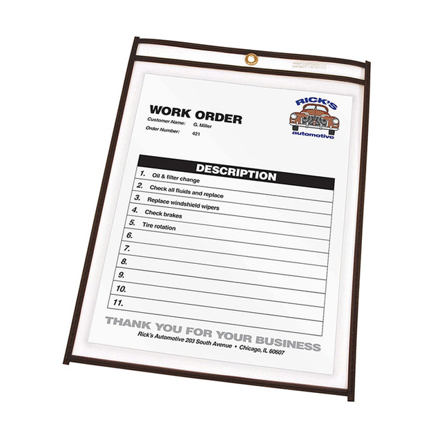 CLINE PRODUCTS INC 46912 C-Line Stitched Vinyl Shop Ticket Holders, 9in x 12in, Clear, Box Of 25