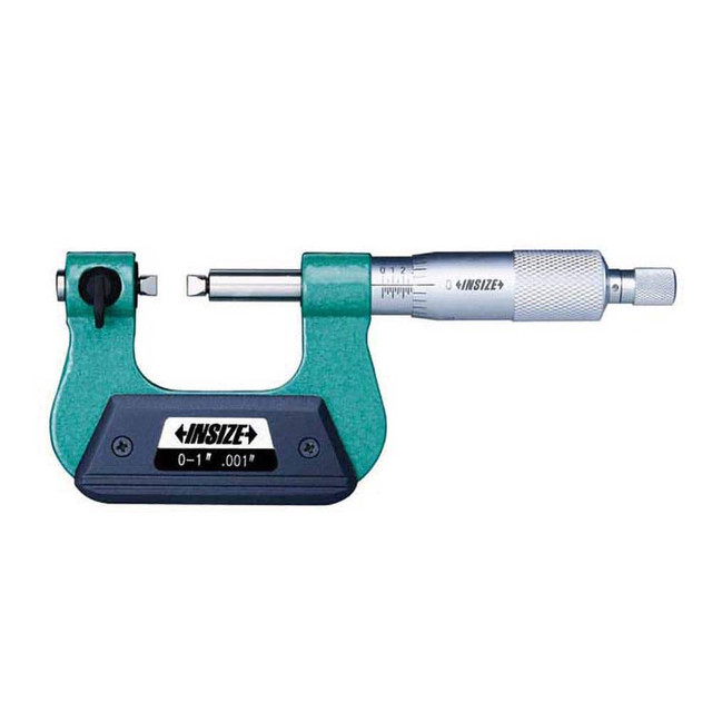 Insize USA LLC 3281-6 Screw Thread Micrometers; Operation Type: Mechanical; Graduation (Decimal Inch): 0.001; Thimble Type: Ratchet Stop; Includes Anvils: No; Calibrated: Yes; Traceability Certification Included: None; Rotating Spindle: No; Features: