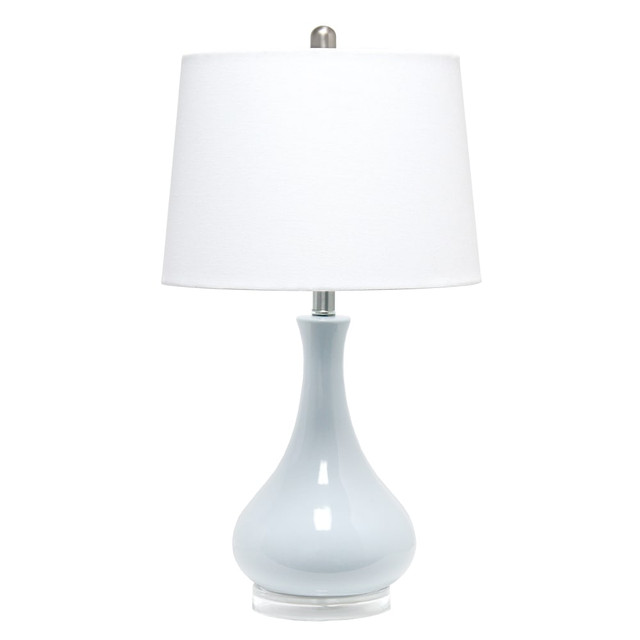 ALL THE RAGES INC LHT-4005-LT Lalia Home Droplet Table Lamp, 26-1/4inH, White Shade/Light Blue Base