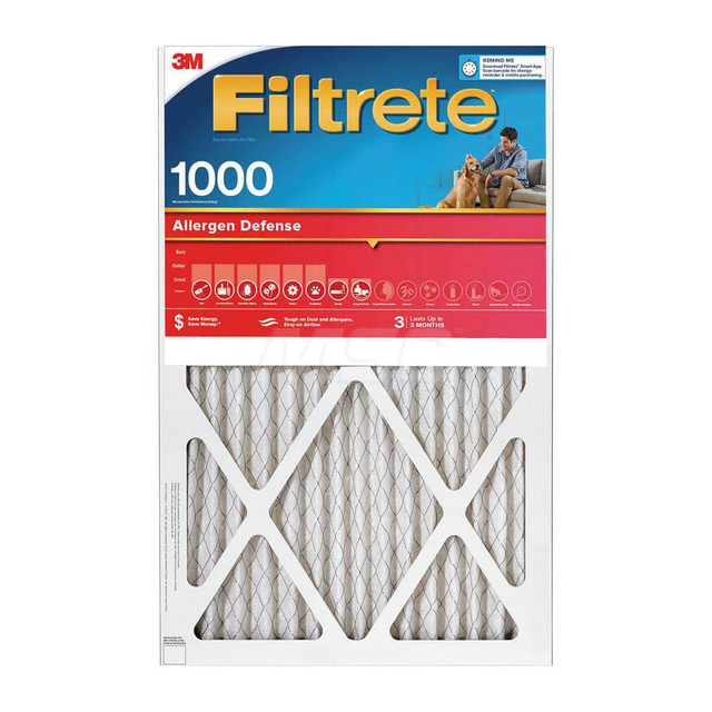3M Pleated Air Filter: 14 x 14 x 1", MERV 11, 88% Efficiency 7100188691