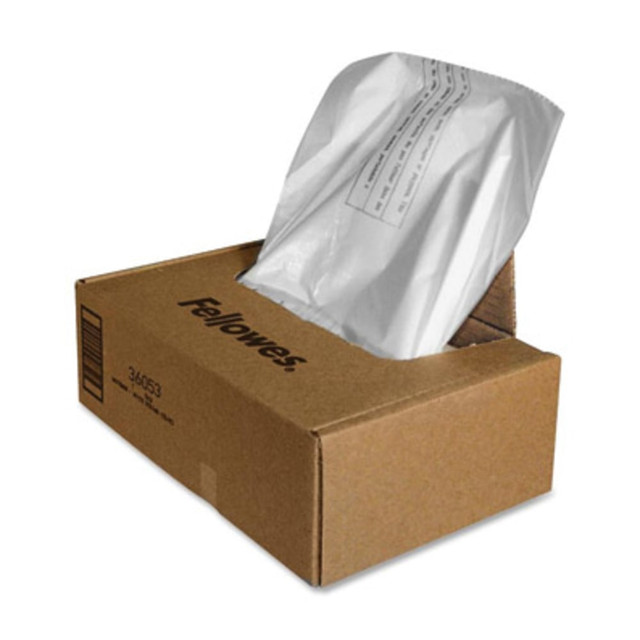 FELLOWES INC. 36053 Fellowes Powershred Waste Bags, Clear, Carton Of 100 Bags FELLOWES INC. 36053 Fellowes Powershred Waste Bags, Clear, Carton Of 100 Bags