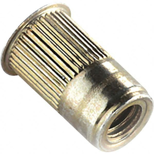 Made in USA AKS4T-832-80 Press Fit Threaded Inserts; Product Type: Flanged ; Material: Steel ; Overall Length (Decimal Inch): 0.4200 ; Thread Size: #8-32 ; Insert Diameter (Decimal Inch): 0.2650 ; Hole Diameter (Decimal Inch): 0.2656