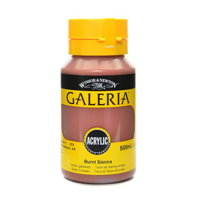 COLART FINE ART & GRAPHICS LTD. Winsor &amp; Newton 2150074 Winsor & Newton Galeria Flow Formula Acrylic Colors, 500 mL, Burnt Sienna, 74