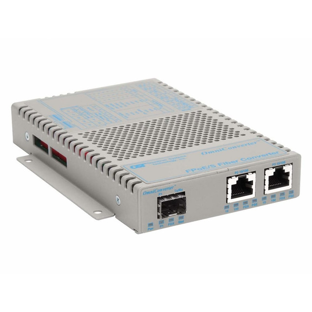 OMNITRON SYSTEMS TECHNOLOGY, INC. 9319-0-21W Omnitron OmniConverter 10/100 PoE Ethernet Fiber Media Converter Switch RJ45 SFP Wide Temp - 2 x 10/100BASE-TX; 1 x 1 00BASE-X (SFP); US AC Powered; Lifetime Warranty