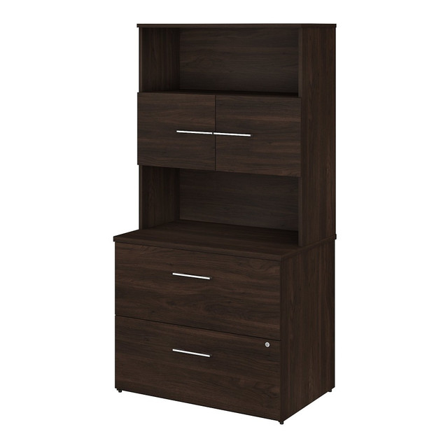 BUSH INDUSTRIES INC. OF5007BWSU Bush Business Furniture Office 500 35-2/3inW x 23-1/3inD 2-Drawer Lateral File Cabinet With Hutch, Black Walnut, Standard Delivery - Partially Assembled BUSH INDUSTRIES INC. OF5007BWSU Bush Business Furniture Office 500 35-2/3inW x 23-1/3inD 2-Drawer Lateral File Cabinet With Hutch, Black Walnut, Standard Delivery - Partially Assembled