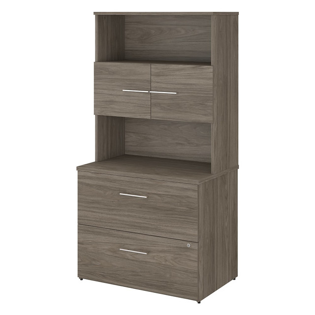 BUSH INDUSTRIES INC. OF5007MHSU Bush Business Furniture Office 500 35-2/3inW x 23-1/3inD 2-Drawer Lateral File Cabinet With Hutch, Modern Hickory, Standard Delivery - Partially Assembled BUSH INDUSTRIES INC. OF5007MHSU Bush Business Furniture Office 500 35-2/3inW x 23-1/3inD 2-Drawer Lateral File Cabinet With Hutch, Modern Hickory, Standard Delivery - Partially Assembled