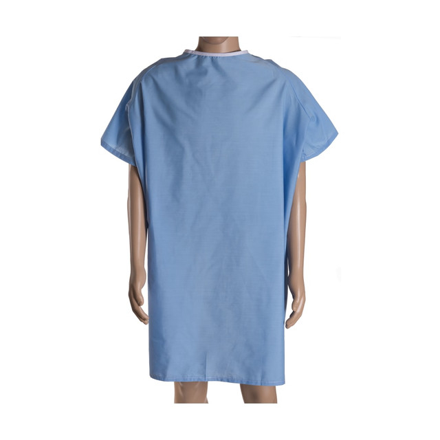MABIS HEALTHCARE, INC. 532-8035-0100 DMI Convalescent Gowns With Back Tape Ties, Adult, Blue, Pack Of 12