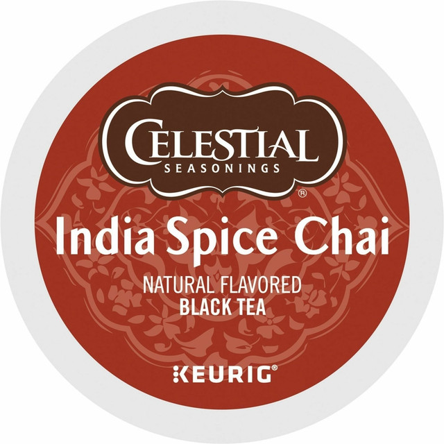 GREEN MOUNTAIN COFFEE ROASTERS, INC. Celestial Seasonings 14738  Single-Serve K-Cup Pods, Original India Spice Chai Tea, Box Of 24
