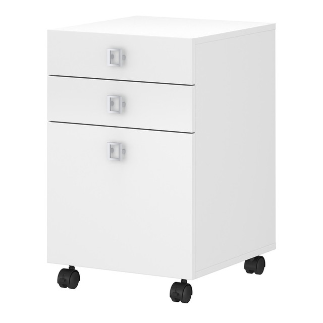 BUSH INDUSTRIES INC. KI60101-03 Bush Business Furniture Echo 19-4/7inD Vertical 3-Drawer Mobile File Cabinet, Pure White, Delivery