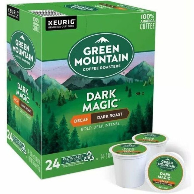 GREEN MOUNTAIN COFFEE ROASTERS, INC. 4067 Green Mountain Coffee Single-Serve Coffee K-Cup Pods, Extra Bold, Decaffeinated, Dark Magic, Carton Of 24