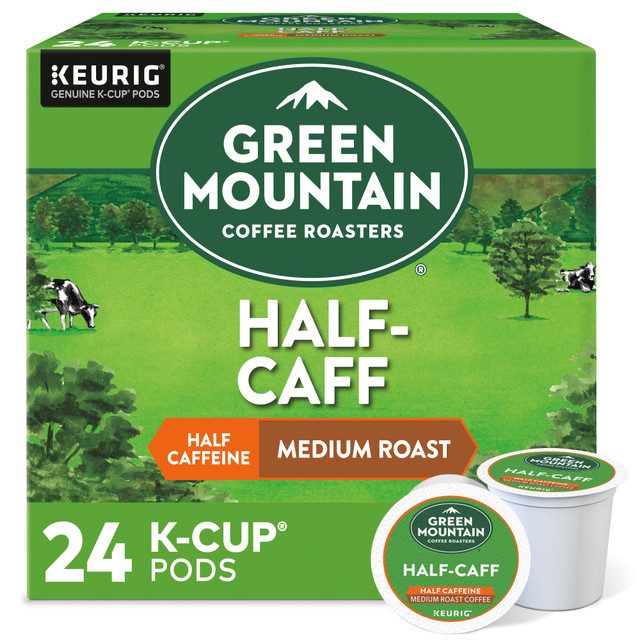 GREEN MOUNTAIN COFFEE ROASTERS, INC. 6999 Green Mountain Coffee Single-Serve Coffee K-Cup Pods, Half-Caff, Carton Of 24