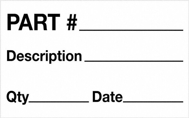 Tape Logic DL1183 Label Maker Label: Black & White, Paper, 2" OAL, 2" OAW, 500 per Roll, 1 Roll