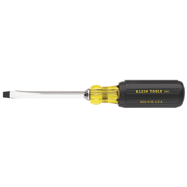 KLEIN TOOLS INC. 409-600-4 Keystone-Tip Cushion-Grip Screwdriver, 1/4 in Tip, 8-11/32 in Overall L