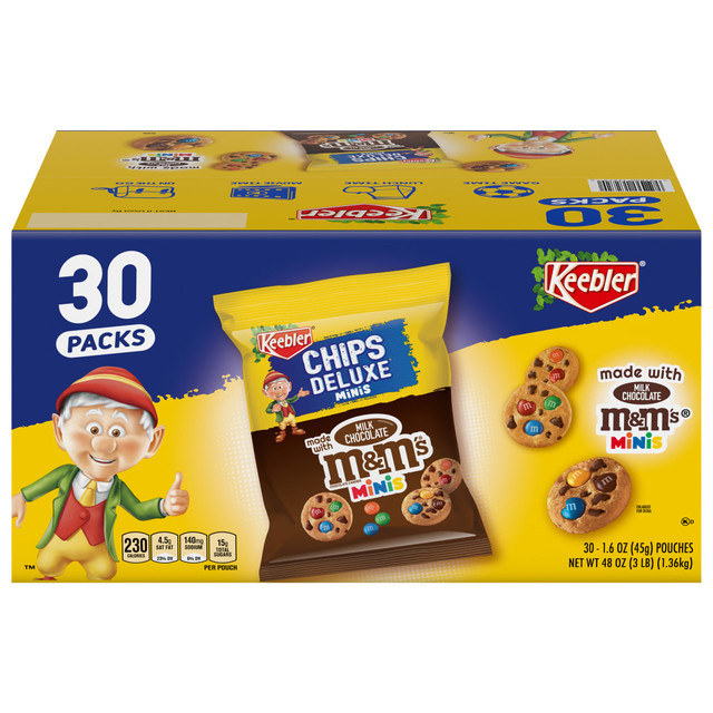 KELLOGGs 543333 Keebler M&M Cookie Packs, 1.6 Oz, Box Of 30 KELLOGGs 543333 Keebler M&M Cookie Packs, 1.6 Oz, Box Of 30