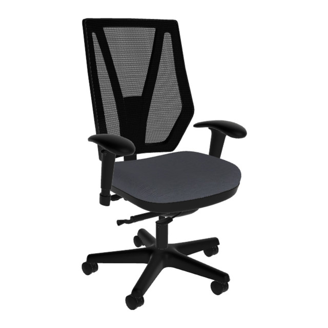 ANTHRO INTERNATIONAL, INC. DBA SITMATIC GM33SNPC7K/21203 Sitmatic GoodFit Mesh Synchron High-Back Chair With Adjustable Arms, Gray/Black ANTHRO INTERNATIONAL, INC. DBA SITMATIC GM33SNPC7K/21203 Sitmatic GoodFit Mesh Synchron High-Back Chair With Adjustable Arms, Gray/Black