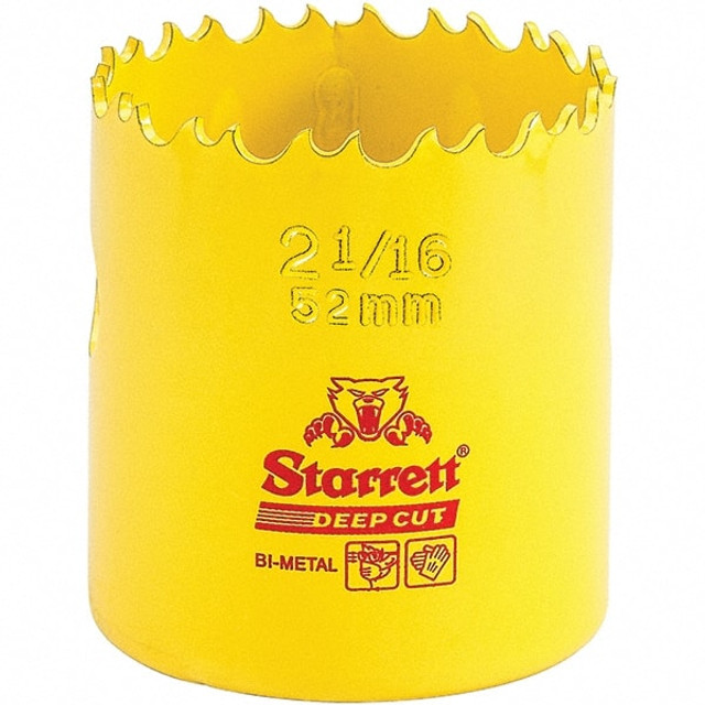 Starrett 00445 Hole Saw: 2-1/16" Saw Dia, 2" Cut Depth