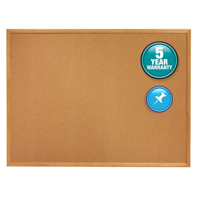 ACCO BRANDS USA, LLC 304 Quartet Cork Bulletin Board, 36in x 48in, Wood Frame With Oak Finish ACCO BRANDS USA, LLC 304 Quartet Cork Bulletin Board, 36in x 48in, Wood Frame With Oak Finish