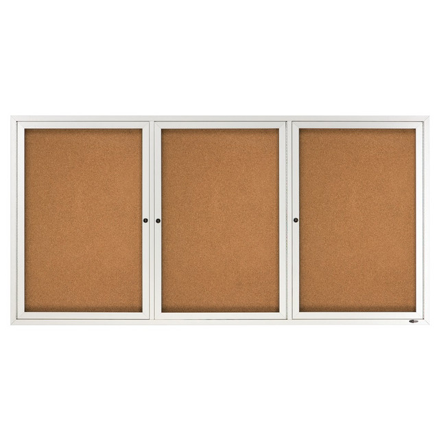 ACCO BRANDS USA, LLC Quartet 2366  Classic Enclosed Cork Bulletin Board, 36in x 72in, Aluminum Frame With Silver Finish