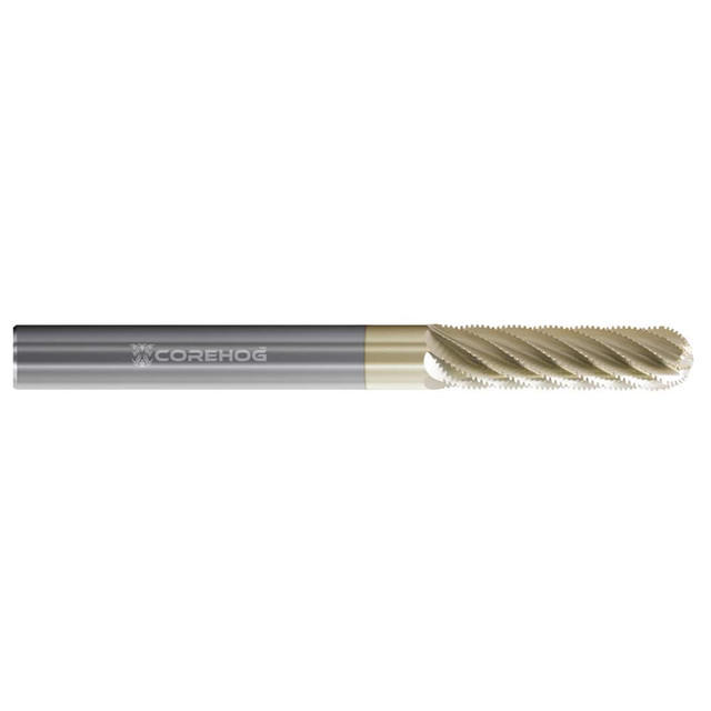 Corehog C34824 Ball End Mill: 1" Dia, 2" LOC, 10 Flute, Solid Carbide