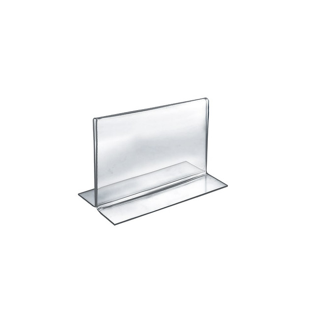 AZAR DISPLAYS 152721  Double-Foot Acrylic Sign Holders, 5 1/2in x 7in, Clear, Pack Of 10