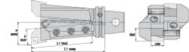 Kennametal 1847363 Right Hand Cut, KM63XMZ Modular Connection, Adapter/Mount Lathe Modular Clamping Unit