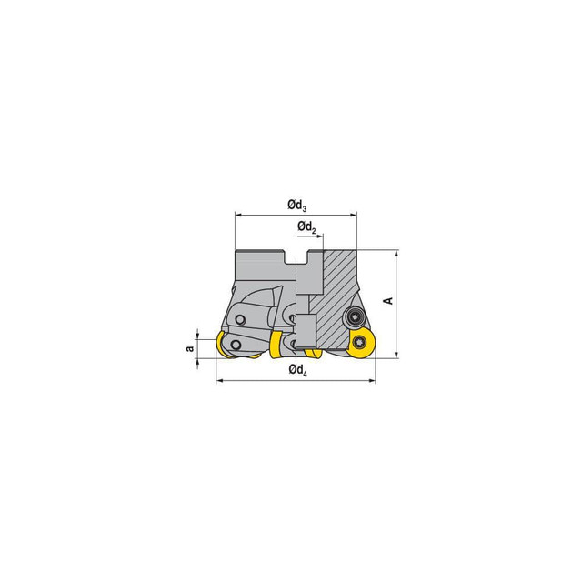 Ceratizit 56409925 Indexable Copy Face Mill: 125 mm Max Cut Dia, 40 mm Arbor Hole