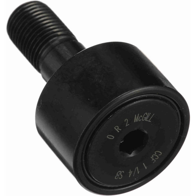 McGill 2121112000 Plain Cam Follower: 1.25" Roller Dia, 0.75" Roller Width, 0.5" Stud Dia, 1-1/4" Stud Length