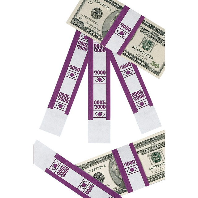 PM CO LLC 94190065 PM Company Currency Bands, $2,000.00, Violet, Pack Of 1,000 PM CO LLC 94190065 PM Company Currency Bands, $2,000.00, Violet, Pack Of 1,000