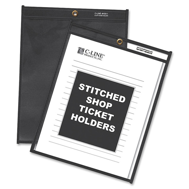 CLINE PRODUCTS INC 45912 C-Line Stitched Shop Ticket Holders With Black Backing, 9in x 12in, Box Of 25 CLINE PRODUCTS INC 45912 C-Line Stitched Shop Ticket Holders With Black Backing, 9in x 12in, Box Of 25