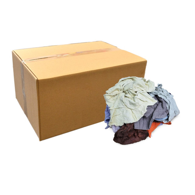 R&R TEXTILE MILLS INC 99002-15 Pro-Clean Basics Terry Rags, Assorted Sizes, Assorted Colors, 15-Lb Box