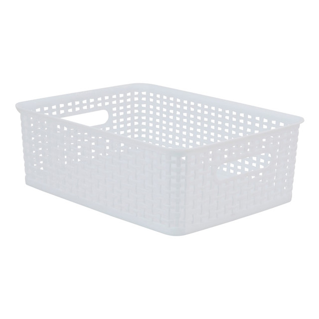 ADVANTUS CORP. 38579 Realspace Plastic Weave Bin, Small Size, White ADVANTUS CORP. 38579 Realspace Plastic Weave Bin, Small Size, White