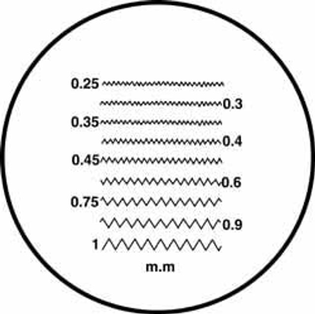 SPI 40-090-3 1 Inch Diameter, Optical Comparator Chart and Reticle