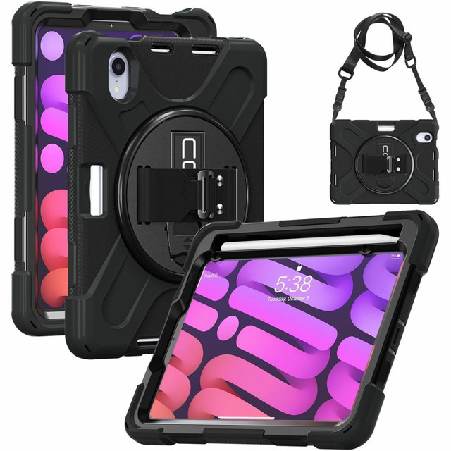 CODI ACQUISITION LLC C30705064 CODi Rugged Carrying Case Apple iPad Mini 6/iPad Mini A17 Pro Tablet - Black - Drop Resistant, Shock Resistant, Bump Resistant, Shock Absorbing - Polycarbonate, Silicone Body - Shoulder Strap, Hand Strap - 8.3in Height CODI ACQUISITION LLC C30705064 CODi Rugged Carrying Case Apple iPad Mini 6/iPad Mini A17 Pro Tablet - Black - Drop Resistant, Shock Resistant, Bump Resistant, Shock Absorbing - Polycarbonate, Silicone Body - Shoulder Strap, Hand Strap - 8.3in Height