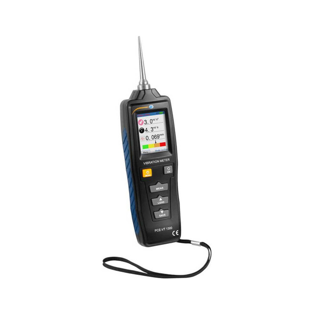 PCE Instruments PCE-VT 1300S Vibration Meters; Meter Type: Vibration Meter; Vibration Meter Datalogger; Vibration Tester ; Vibration Measurement Range: 1-10 ; Display Type: 2.2" Color Display ; Measures: Acceleration; Displacement; Velocity; Vibratio