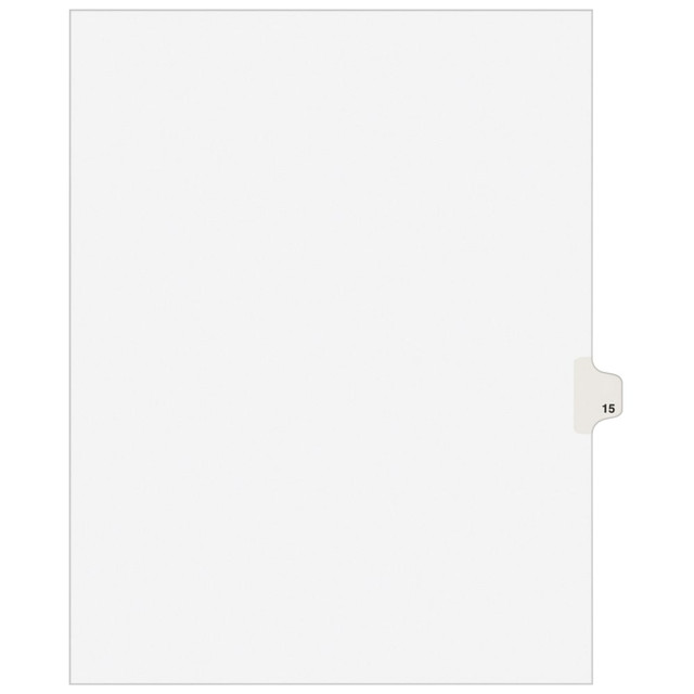 AVERY PRODUCTS CORPORATION 11925 Avery Individual Legal Dividers Avery Style, Letter Size, Side Tab #15, White Dividers/White Tabs, Pack Of 25