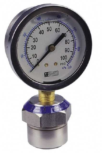 Value Collection BY12YPJ4LW 300 Max psi, 2-1/2 Inch Dial Diameter, Stainless Steel Pressure Gauge Guard and Isolator