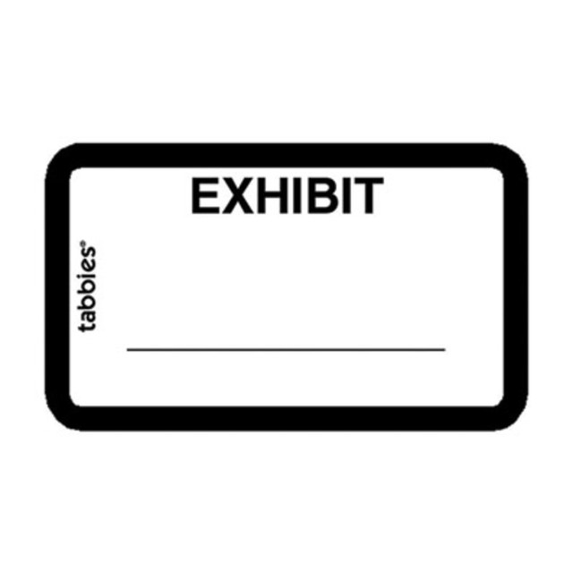 TABBIES DIV 58092 Tabbies Color-coded Legal Exhibit Labels, 58092, 1 5/8inW x 1inL, White, Pack Of 252